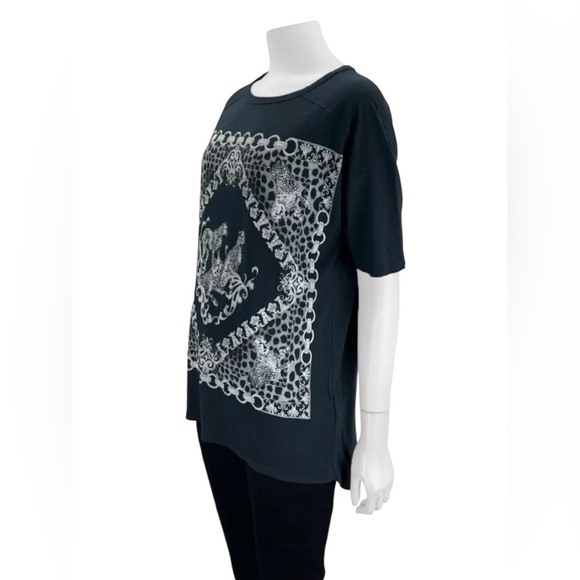 ZARA W&B Collection, Leopard Print T-Shirt, Medium, Charcoal & White - Picture 3 of 11